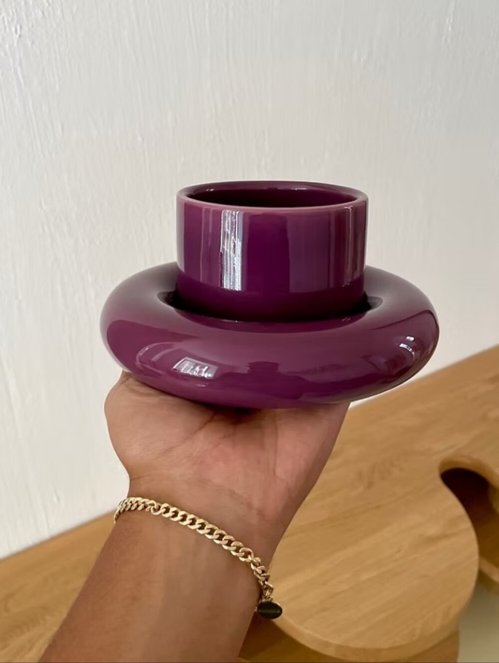 Purple Ceramic Espresso Mug and Saucer - Picture 4 of 4
